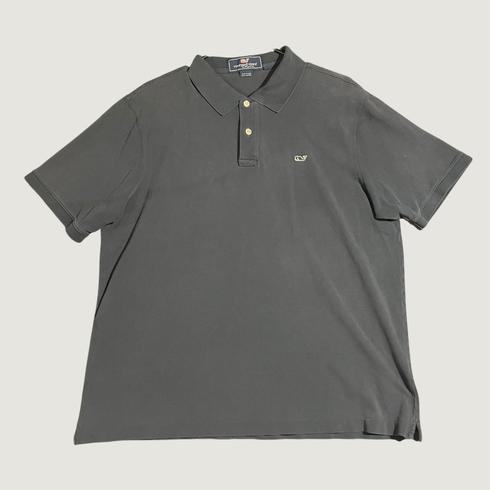 Vineyard Vines Mens Large Navy Blue Cotton Pique Edgartown Polo Shirt‎